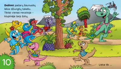 Dešimt dinozauriukų. Skaičiuojame linksmai