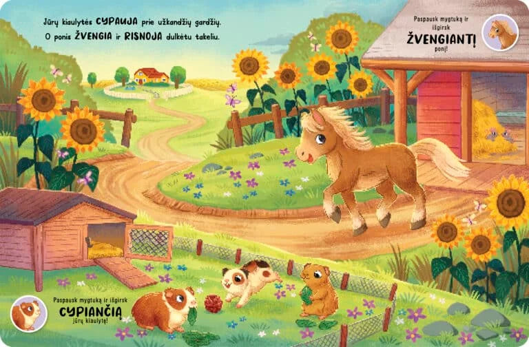Kačiukai, šuniukai ir kiti mieli augintiniai (su 8 garsais)
