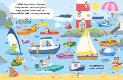 Kas skrenda, plaukia, važiuoja? (Su 50 garsų)