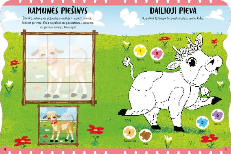 Linksmasis ūkis su iškiliais lipdukais