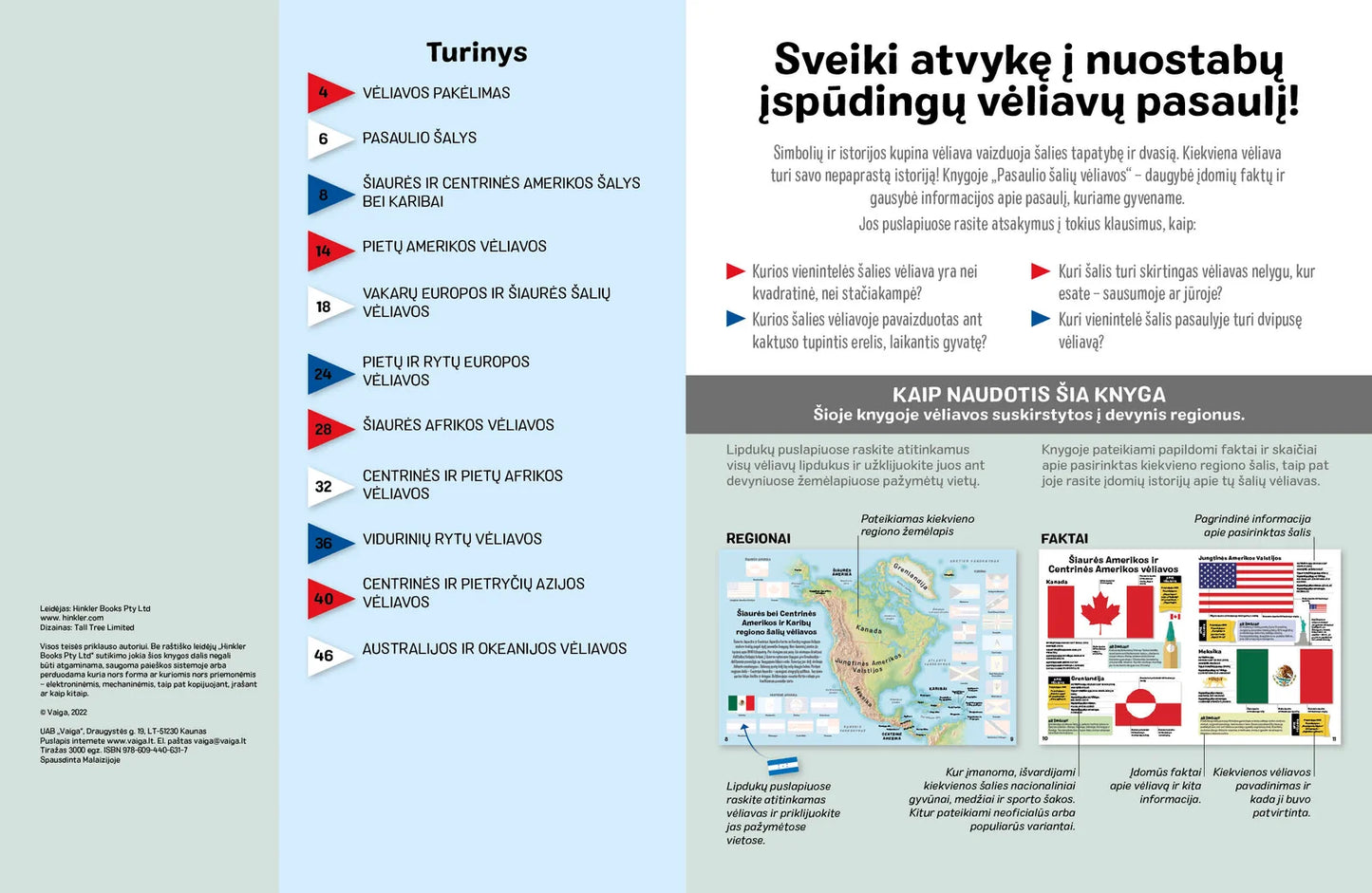 Pasaulio šalių vėliavos. Lipdukų knyga