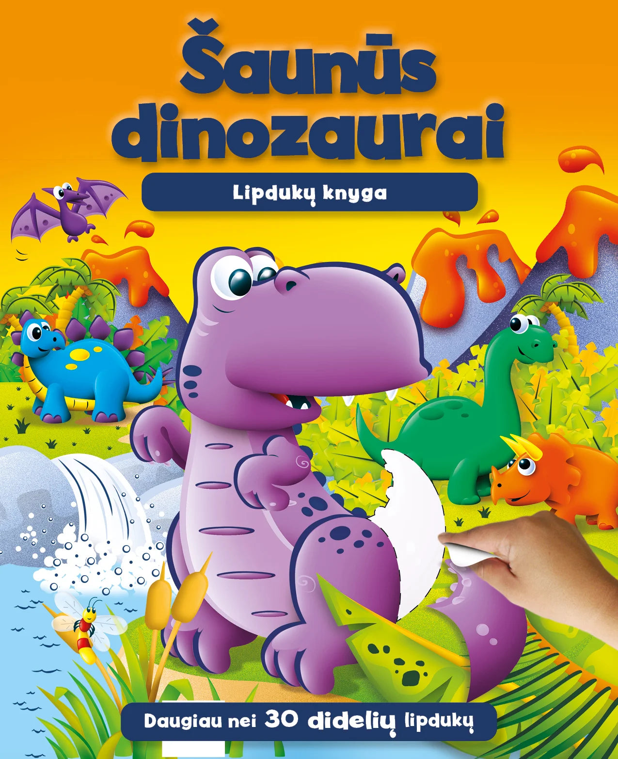 Šaunūs dinozaurai. Lipdukų knyga