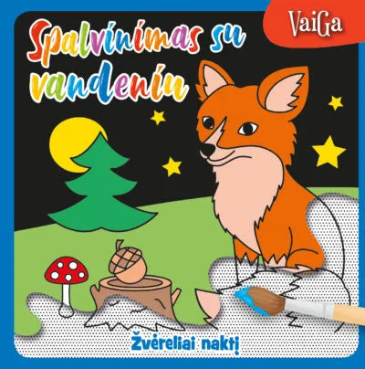 Spalvinimas su vandeniu. Žvėreliai naktį
