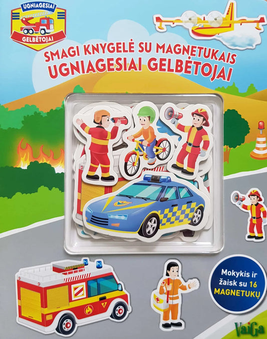 Ugniagesiai gelbėtojai. Smagi knygelė su magnetukais