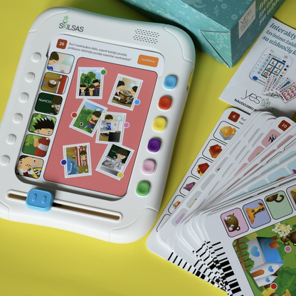 Interaktyvus logikos lavinimo žaidimas SKILSAS su užduočių kortelėmis