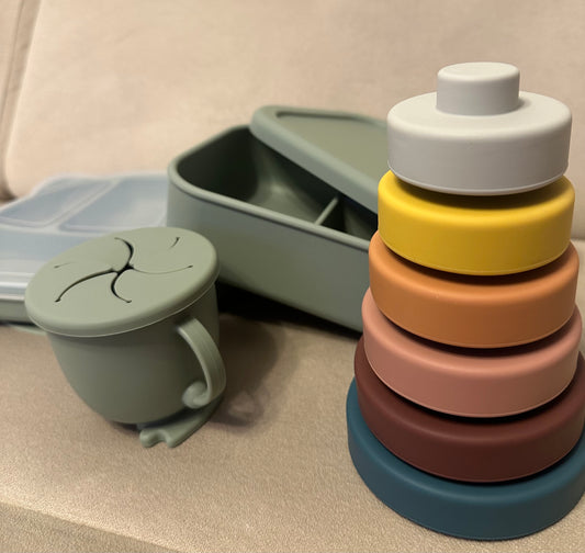 Silikoninis maitinimo rinkinys ir statymo bokštelis | puiki dovana