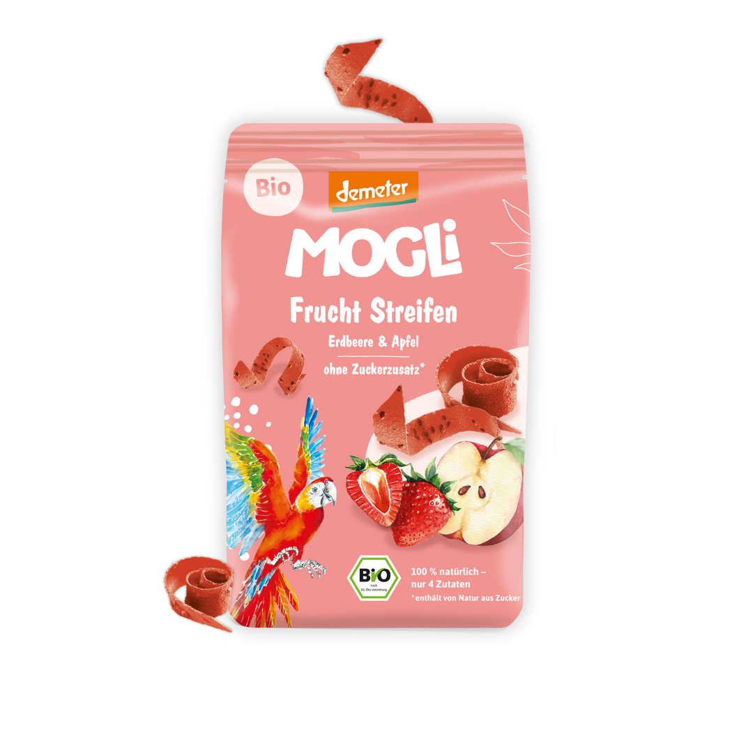 MOGLi ekologiškos braškių ir obuolių juostelės