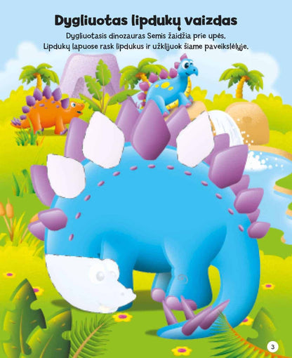 Šaunieji dinozaurai: lipdukų ir veiklos knyga